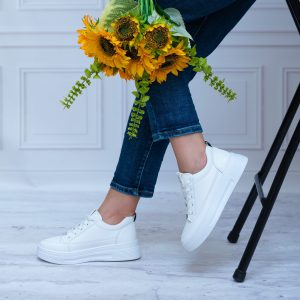 Białe Buty Na Grubej Podeszwie 23-16072 WH Wygodne Buty