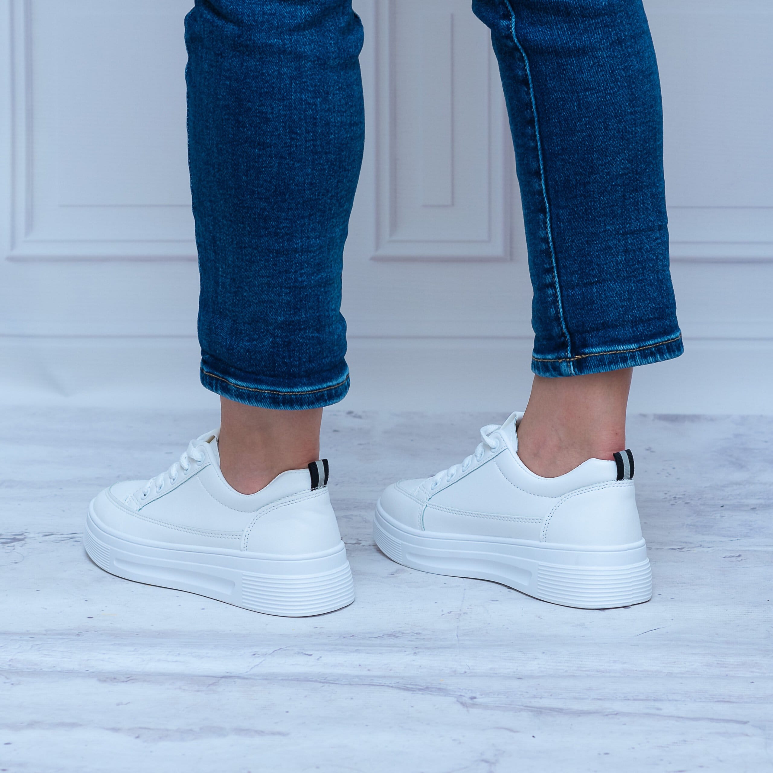 Białe Buty Na Grubej Podeszwie 23-16072 WH Wygodne Buty - Styl miejski
