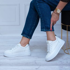 Białe Buty Na Grubej Podeszwie 23-16072 WH Wygodne Buty - Styl casualowy