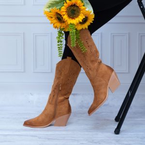 Botki Damskie Camelowe – Modne Buty Na Jesień 41 - Styl elegancki