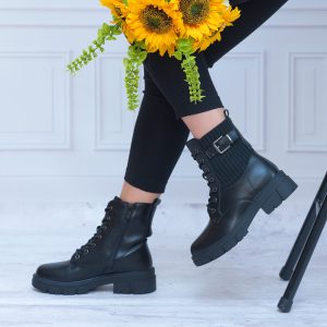 Botki ze Skarpetkową Cholewką Czarne- Wygodne Buty Na Jesień - Styl elegancki