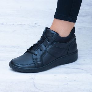 Czarne Trzewiki Skórzane Wasak – Wygodne Buty Damskie - Styl casualowy