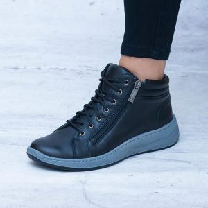Czarne Botki Skórzane Wasak – Wygodne Buty Damskie - Styl casualowy