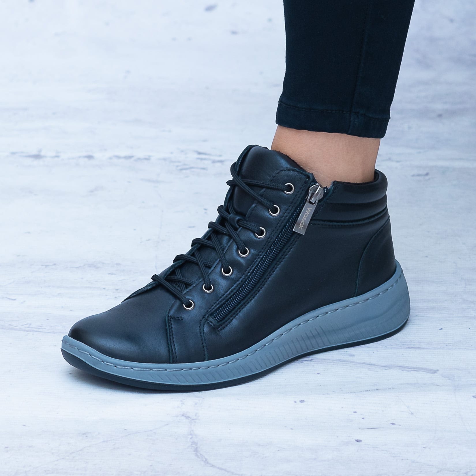 Czarne Botki Skórzane Wasak – Wygodne Buty Damskie - Styl casualowy