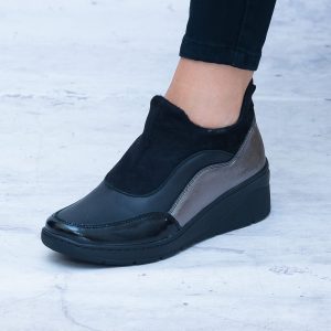 Czarne Półbuty Na Koturnie Helios – Eleganckie Buty Damskie - Na wiosnę