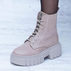 Beżowe Trzewiki Damskie Skórzane – Modne Buty Damskie Best But - Styl elegancki
