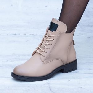 Beżowe Trzewiki Damskie Sznurowane – Modne Buty Damskie Vinceza - Styl klasyczny