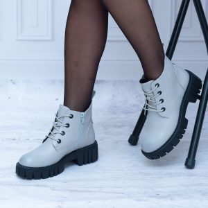 Trapery Damskie Szare Na Grubym Spodzie – Modne Buty Damskie Sergio Leone
