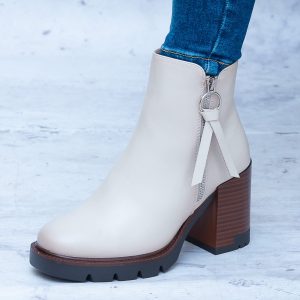 Beżowe Botki Na Obcasie i Platformie Vinceza – Wygodne Buty - Styl casualowy