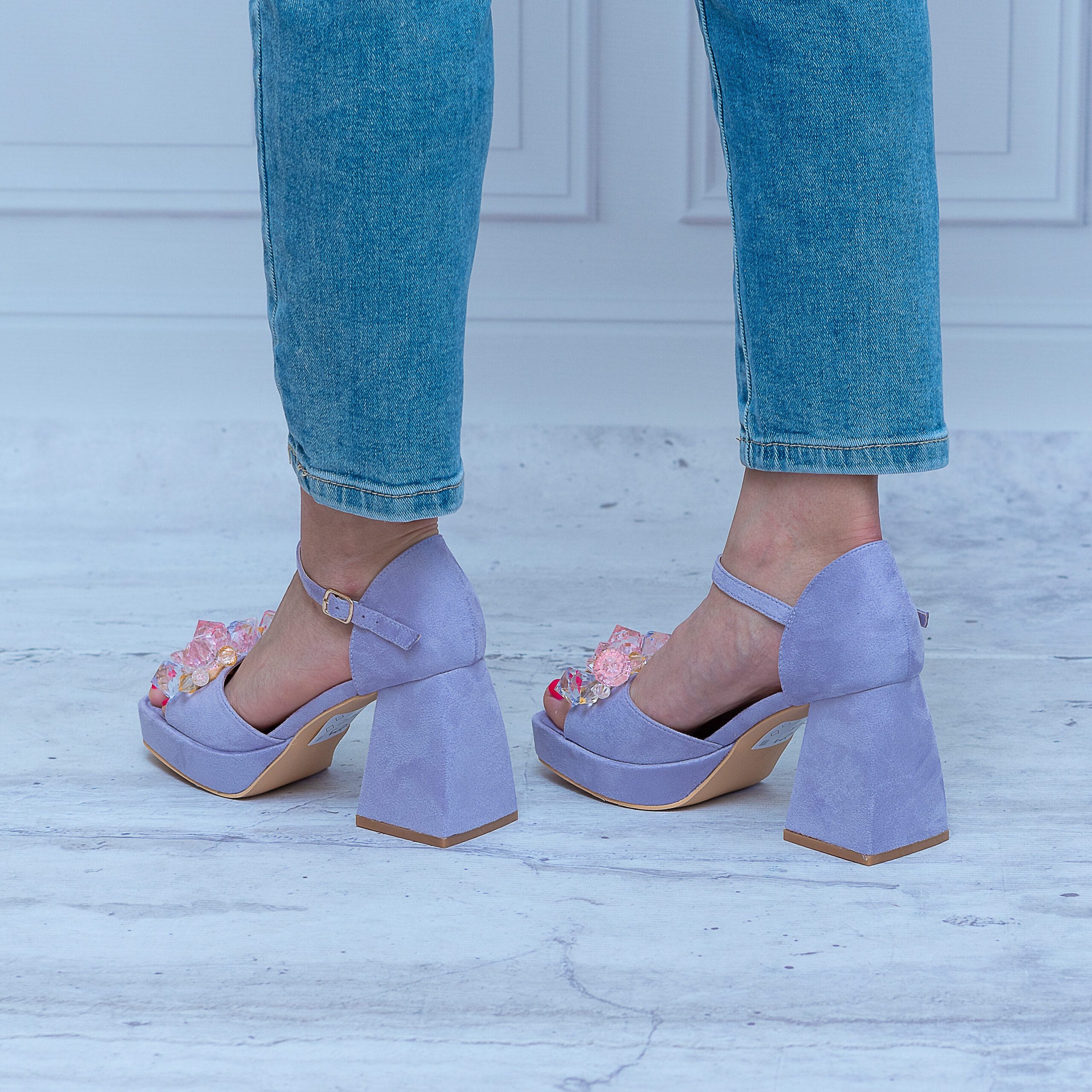Sandały Na Obcasie SEAESTAR SY82P PURPLE Wygodne Buty Na Lato - Styl komfortowy