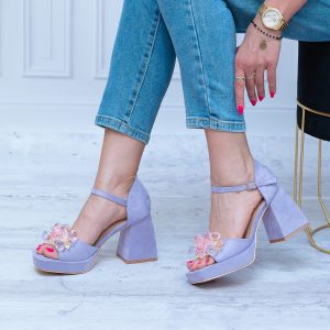Sandały Na Obcasie SEAESTAR SY82P PURPLE Wygodne Buty Na Lato - Styl klasyczny