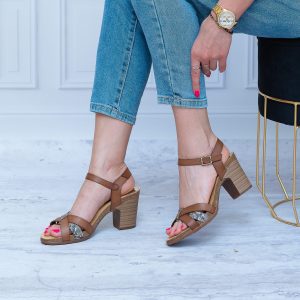 Sandały Damskie MARIETTAS 17040 Brąz Wygodne Buty Na Lato - Styl klasyczny
