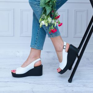 Sandały Na Koturnie GS L23-50 White T.Sokolski Wygodne Buty