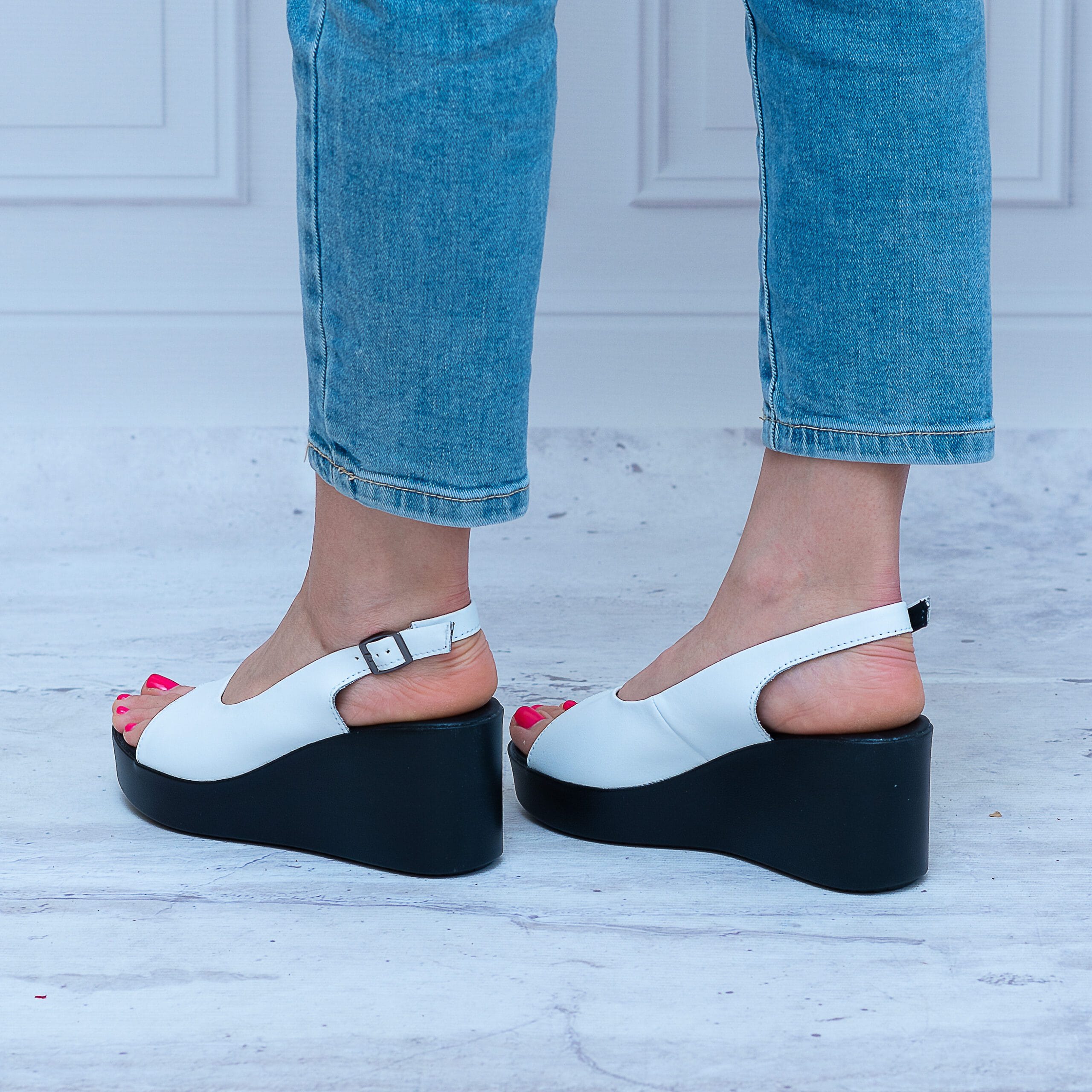 Sandały Na Koturnie GS L23-50 White T.Sokolski Wygodne Buty - Styl boho