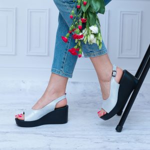 Sandał Na Koturnie GS L23-50 Silver T.Sokolski Wygodne Buty