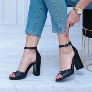 Sandały Damskie KARINO 4543/076-P Czarne Skóra Lico - Styl elegancki