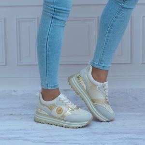 Sneakersy damskie POTOCKI 23-12025-Gold/Beige