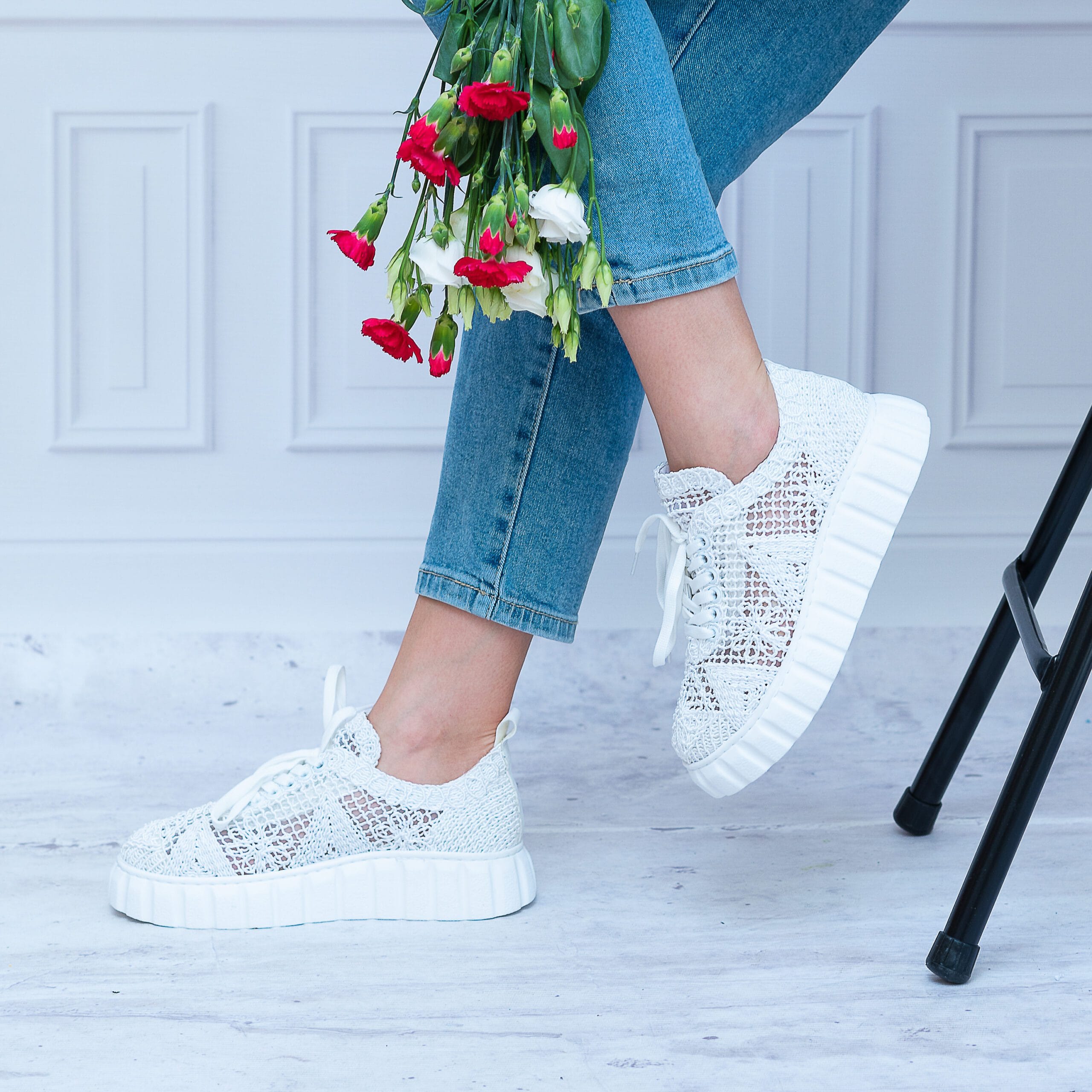 Trampki Koronkowe T.Sokolski AMI W23-340 WHITE Wygodne Buty