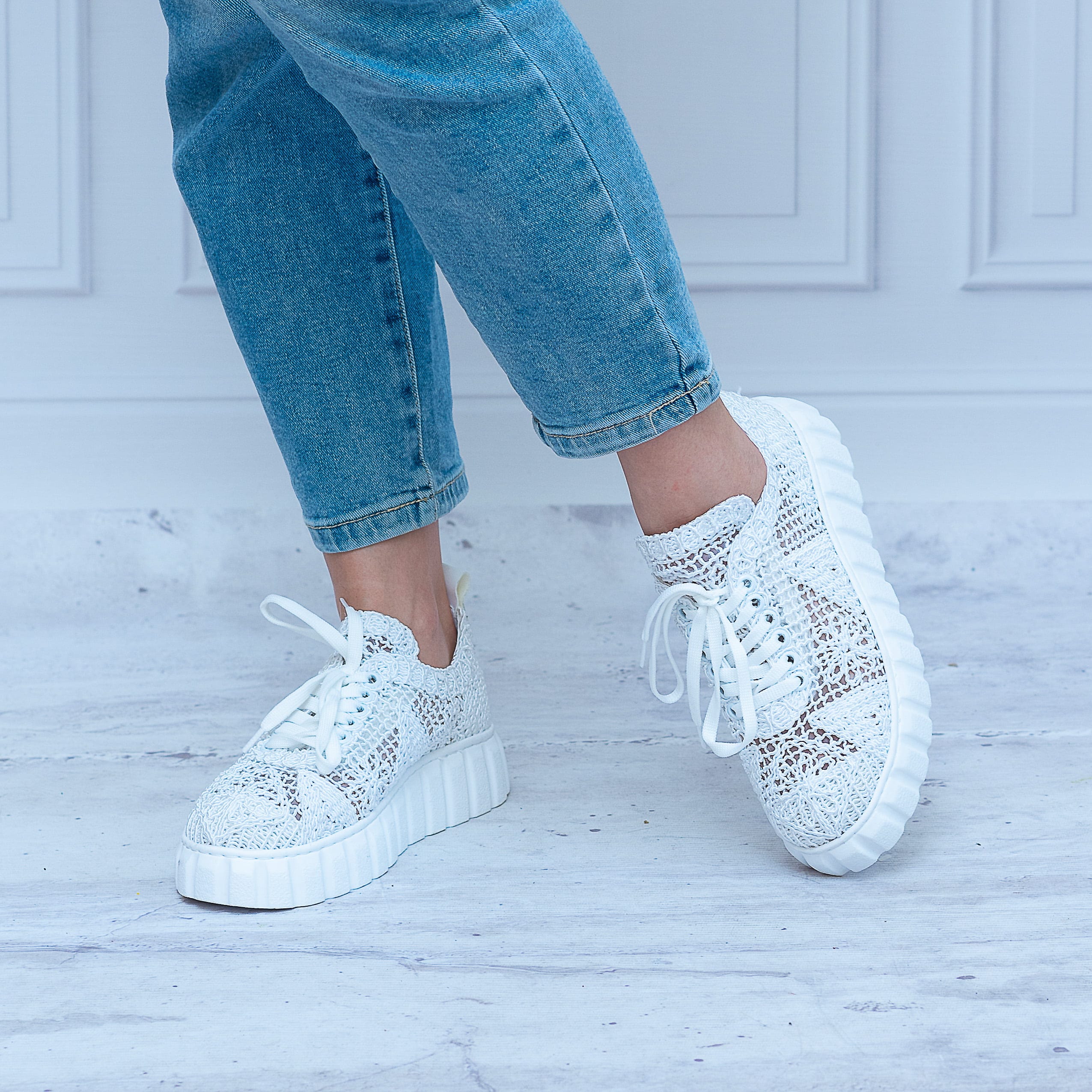 Trampki Koronkowe T.Sokolski AMI W23-340 WHITE Wygodne Buty - Do spodni