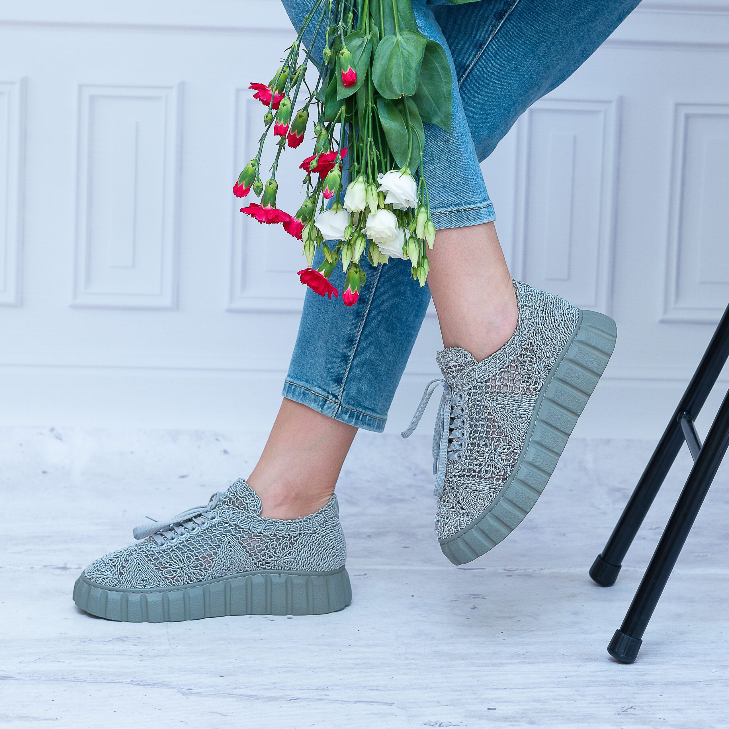 Trampki Koronkowe T.Sokolski AMI W23-340 GREY Wygodne Buty