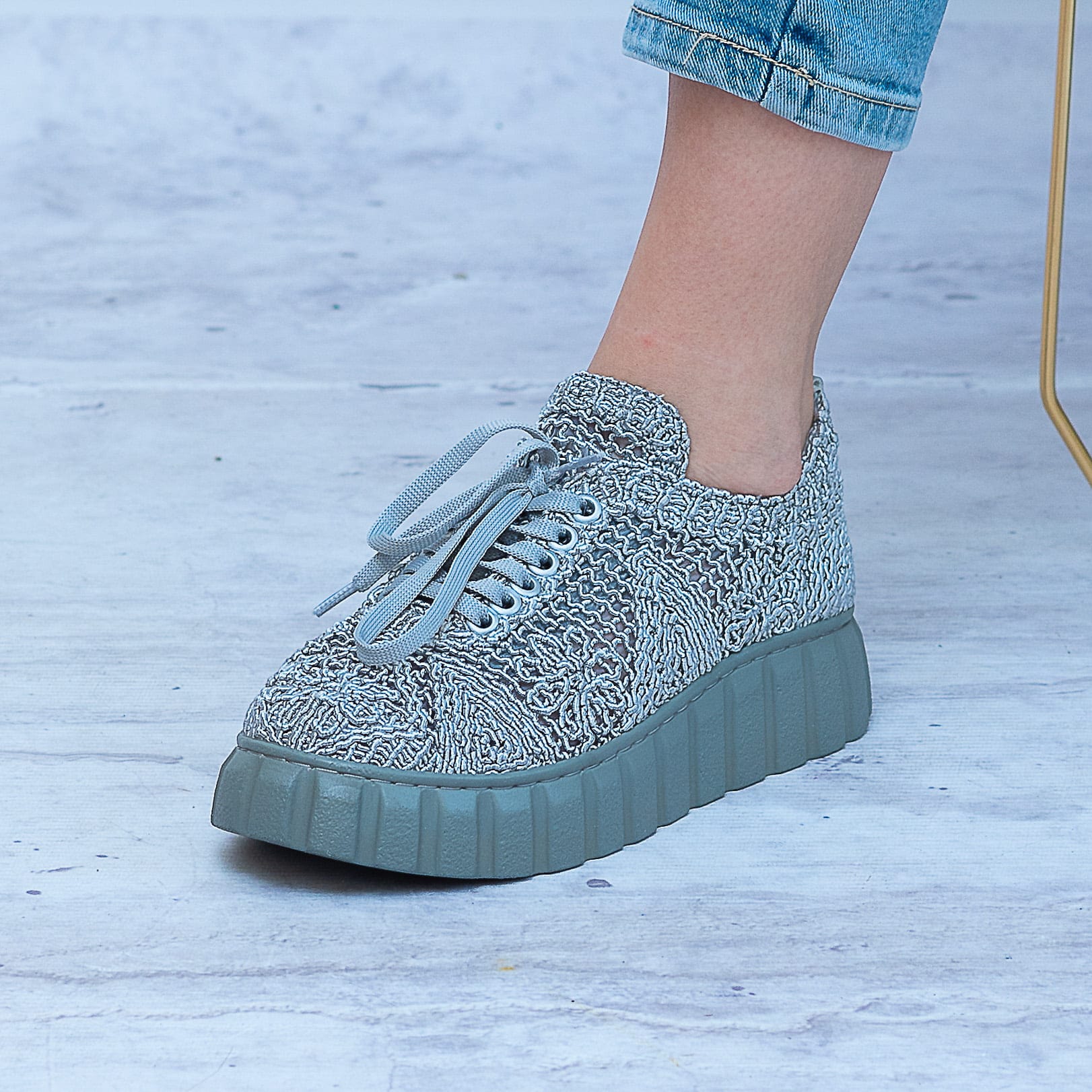 Trampki Koronkowe T.Sokolski AMI W23-340 GREY Wygodne Buty - Na lato