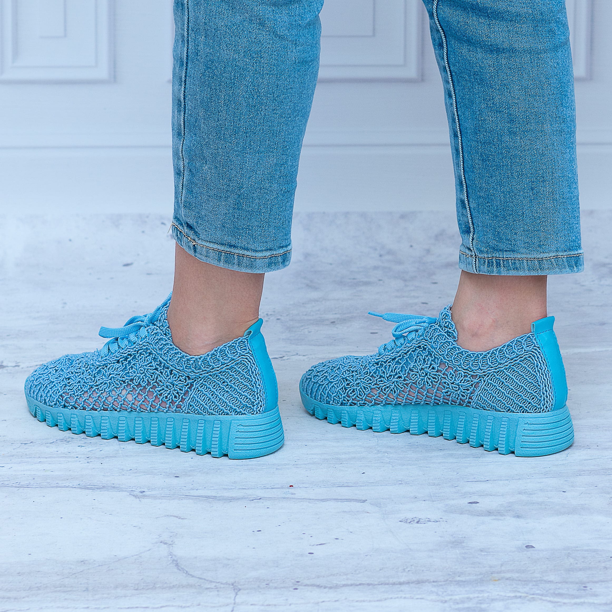 Niebieskie Trampki Koronkowe T.Sokolski – Wygodne Buty – IZM LADY1982 Blue - Styl sportowy