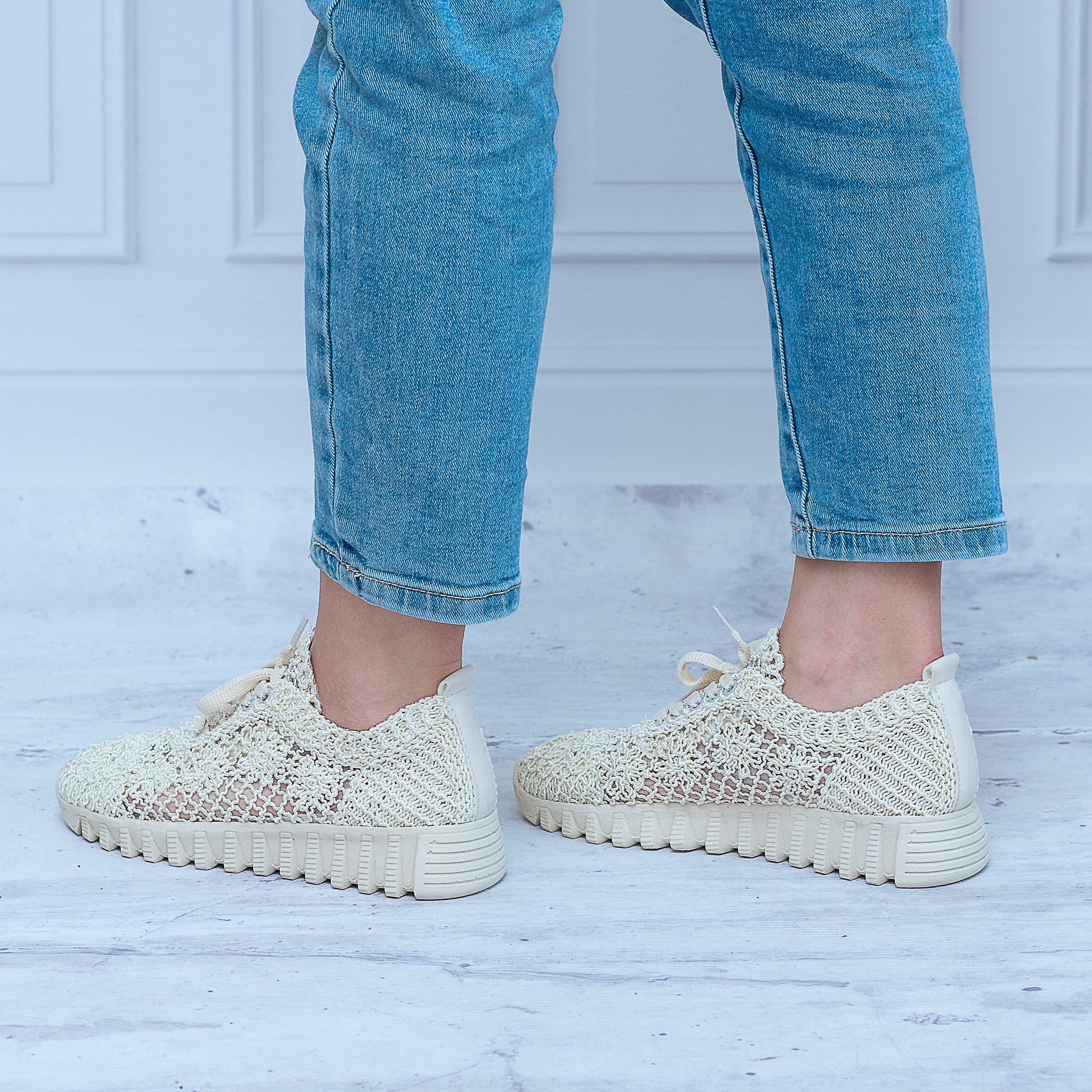 Trampki Koronkowe T.Sokolski IZM LADY1982 BEIGE Wygodne Buty - Styl sportowy