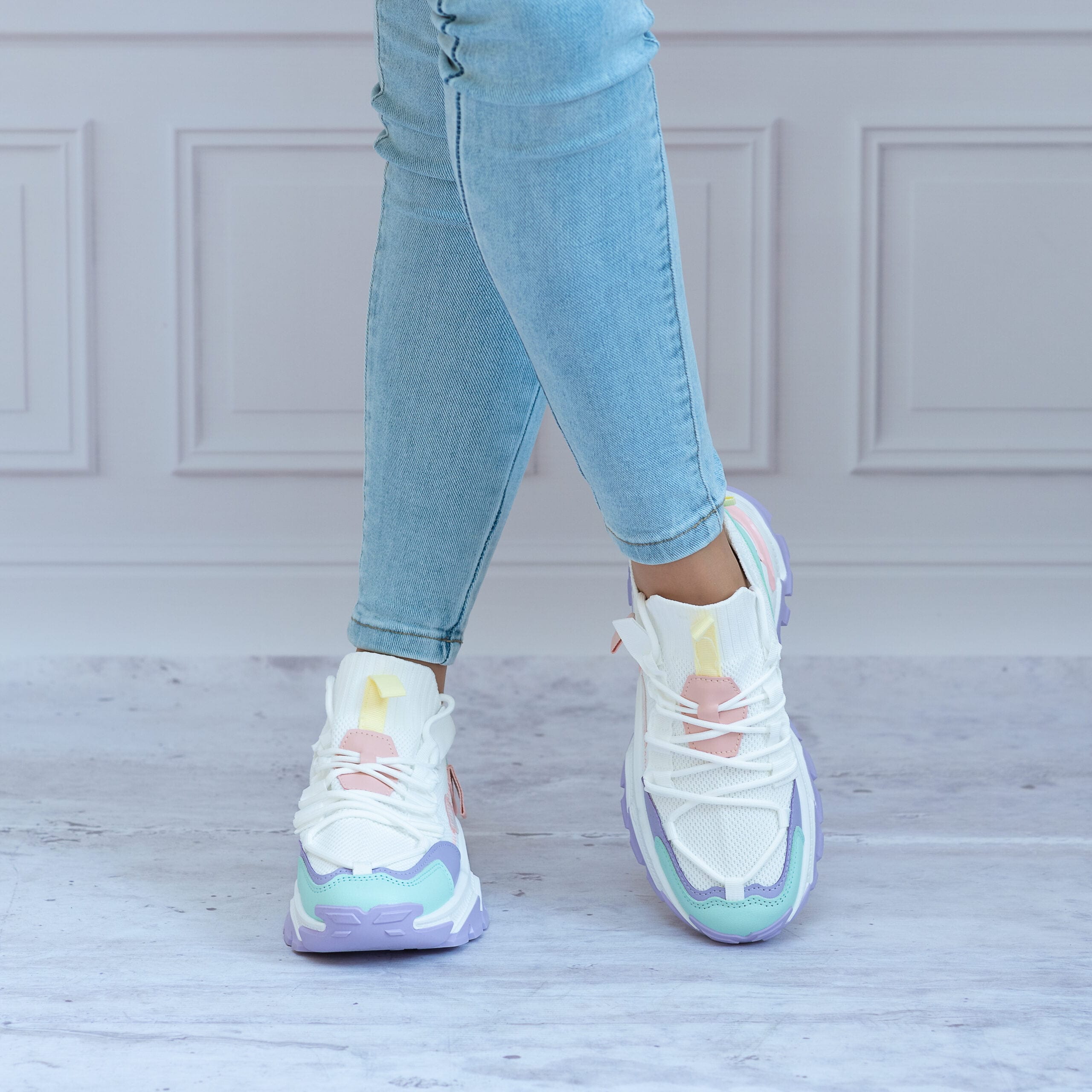 Sneakersy kolorowe SEASTAR BL322P PURPLE Na Masywnym spodzie - Styl sportowy