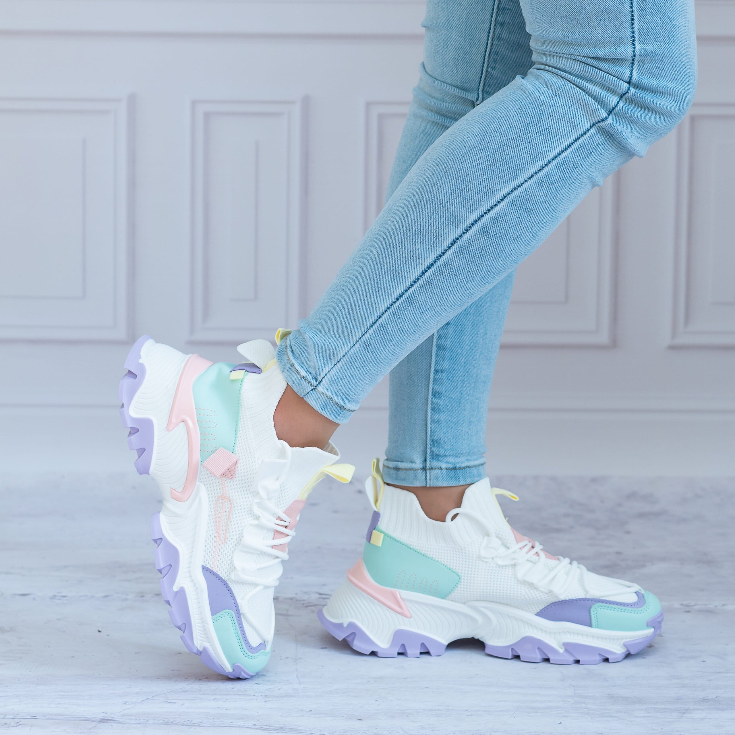 Sneakersy kolorowe SEASTAR BL322P PURPLE Na Masywnym spodzie - Na lato