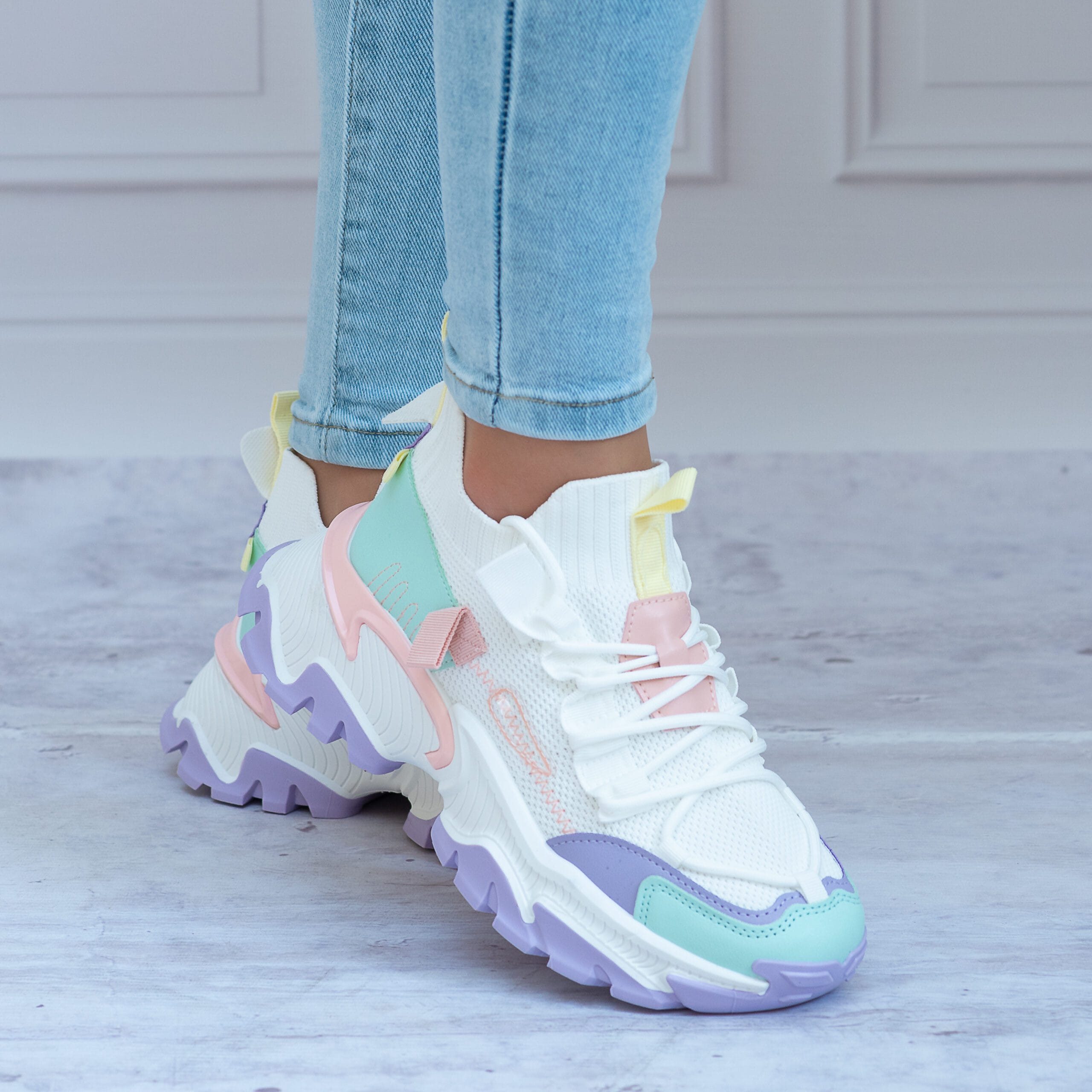 Sneakersy kolorowe SEASTAR BL322P PURPLE Na Masywnym spodzie - Do spodni
