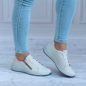 Półbuty ze skóry WASAK 0602 Biały wygodne buty