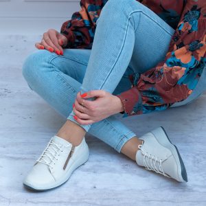 DO KONTROLI – Beż – Półbuty ze skóry WASAK 0602 Biały wygodne buty - Styl casualowy