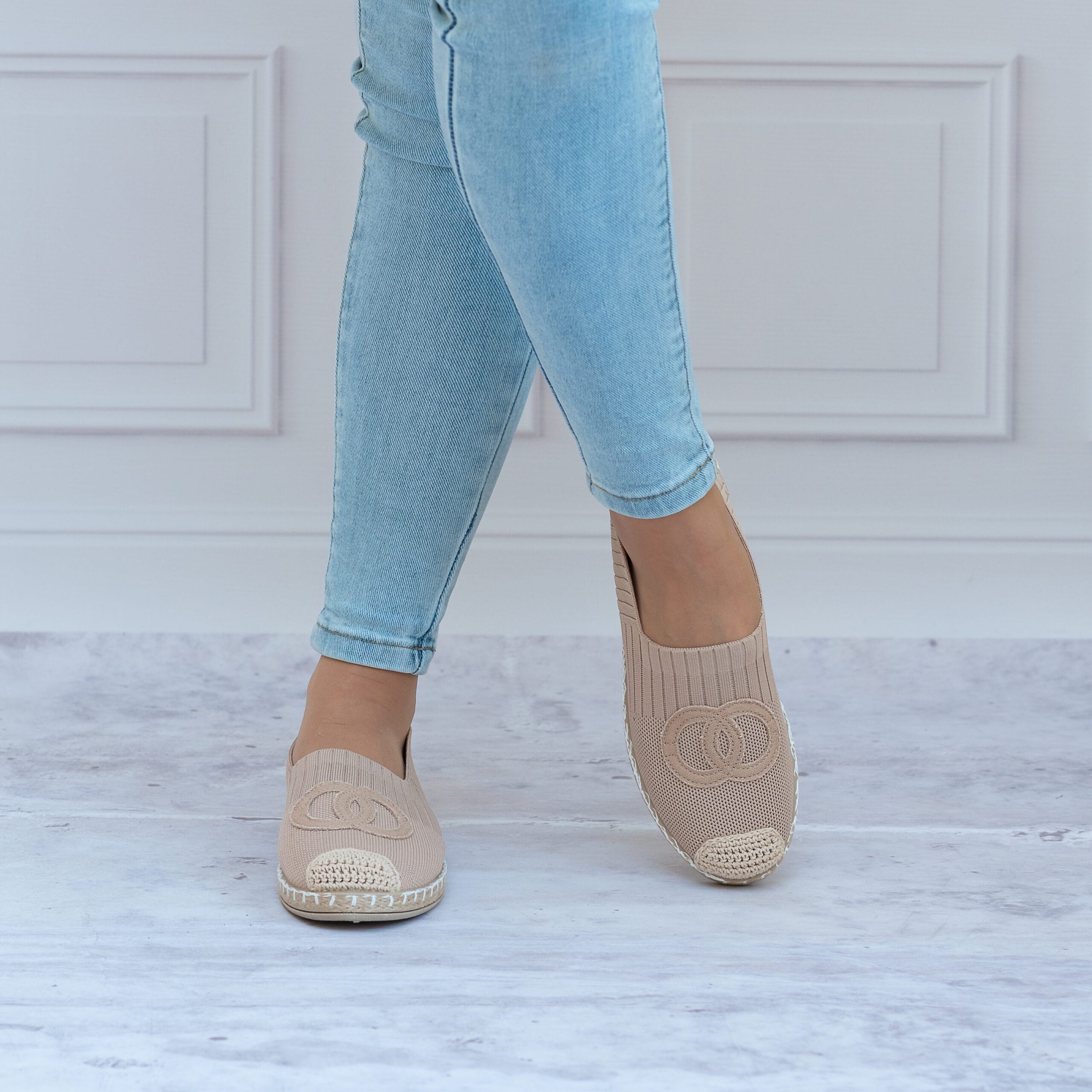 Espadryle beżowe damskie F92-8 - Styl boho