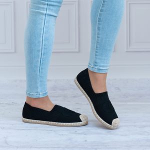 Espadryle czarne damskie F92-2