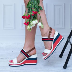 Sandały na Koturnie Filipo DS2094/21 WH NV Białe