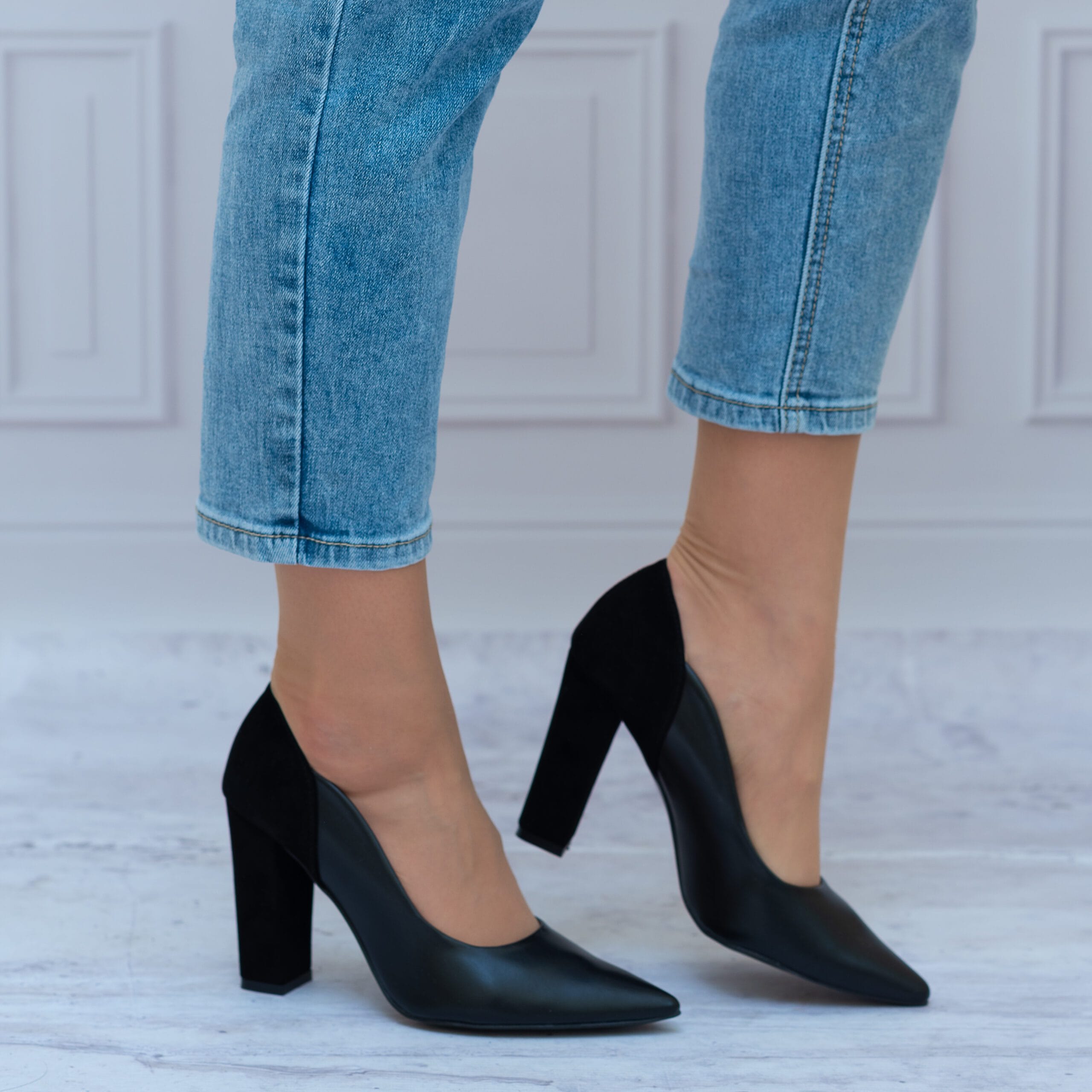 Czółenka Czarne Zan Zara 421 - Styl glamour
