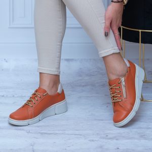 Półbuty damskie skórzane sznurowane WASAK 0681 - Styl miejski
