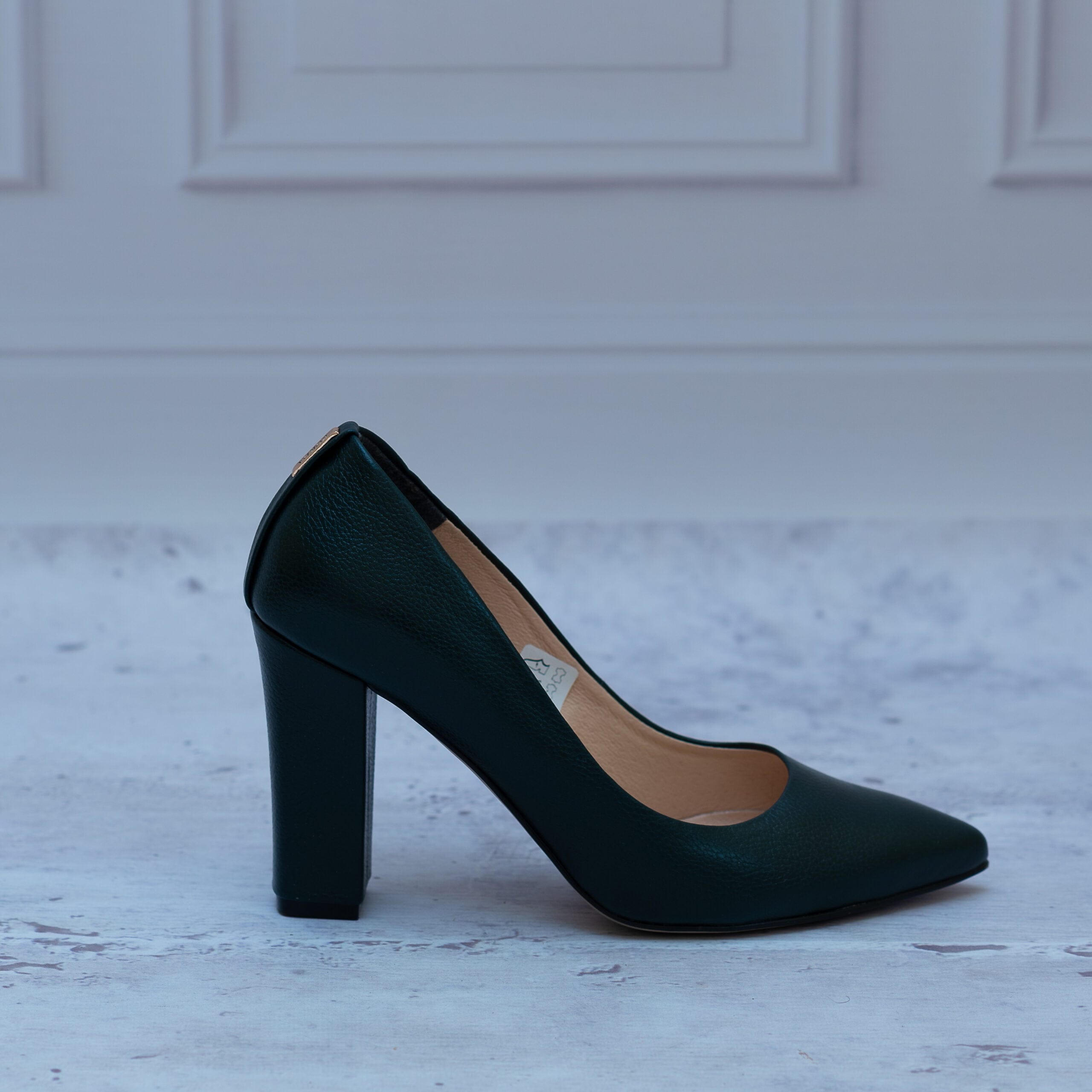 Buty Na Obcasie Do Sukienki Zielone z Połyskiem 1662 KORDA - Do sukienki