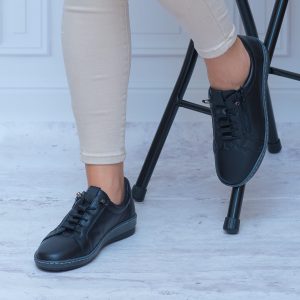 Czarne Buty Damskie WASAK 0688 Wygodne Buty Damskie Skórzane - Styl casualowy