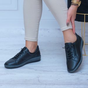 Czarne Buty Damskie WASAK 0688 Wygodne Buty Damskie Skórzane - Do spodni