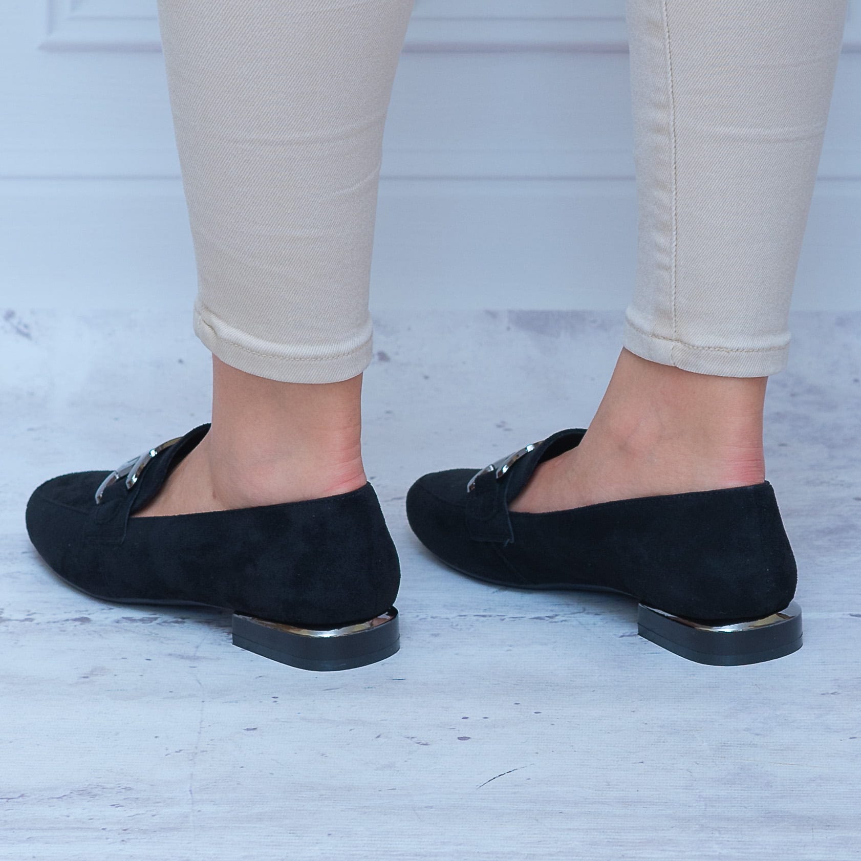 Mokasyny Damskie Zamszowe Czarne – Modne Buty Na Jesień - Na lato