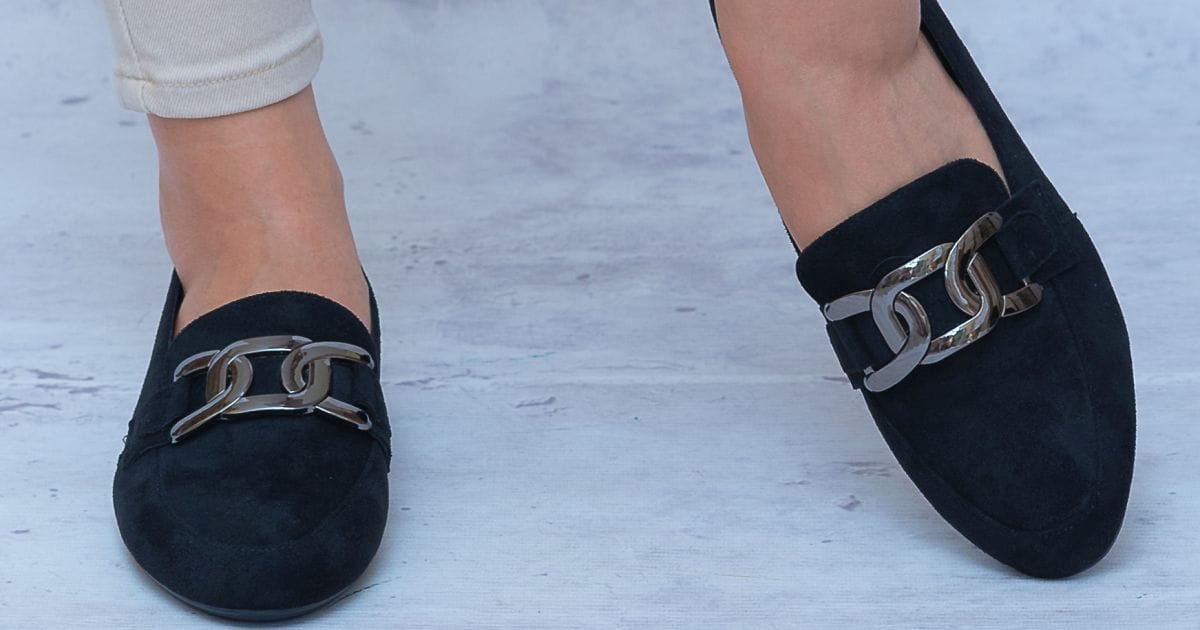 Mokasyny Damskie Zamszowe Czarne – Modne Buty Na Jesień - Na wiosnę