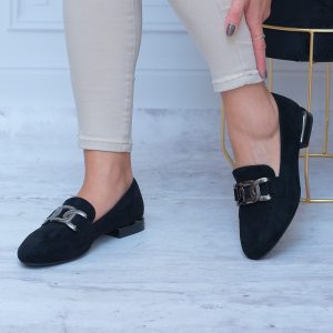 Mokasyny Damskie Zamszowe Czarne – Modne Buty Na Jesień