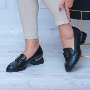 Mokasyny Damskie Na Słupku – Buty Jesienne Na Obcasie - Styl klasyczny