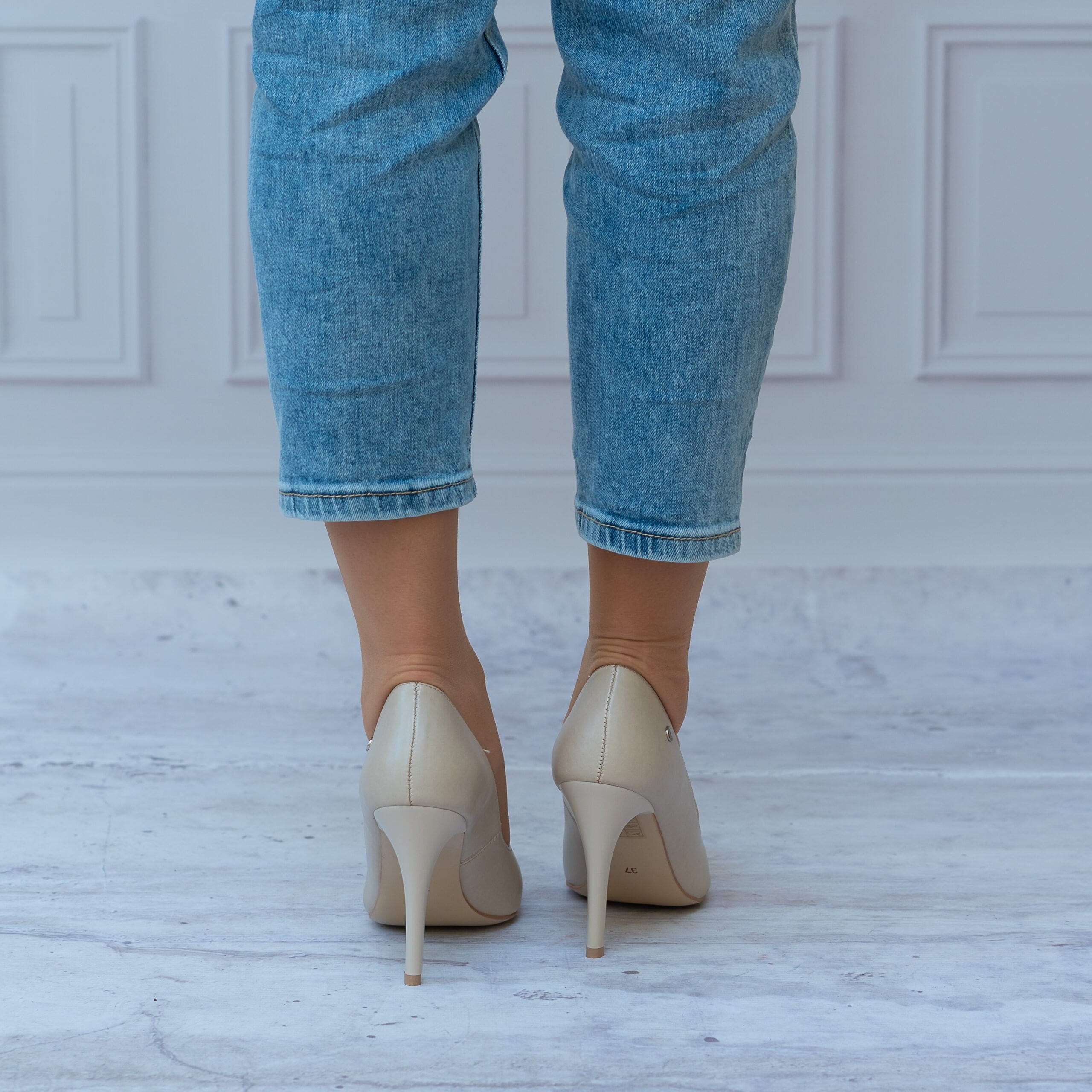 Czółenka Na wysokim Obcasie – Beżowe Szpilki Zan Zara - Styl klasyczny