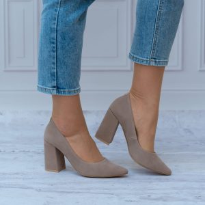 Beżowe Czółenka Zan Zara 703 - Styl elegancki