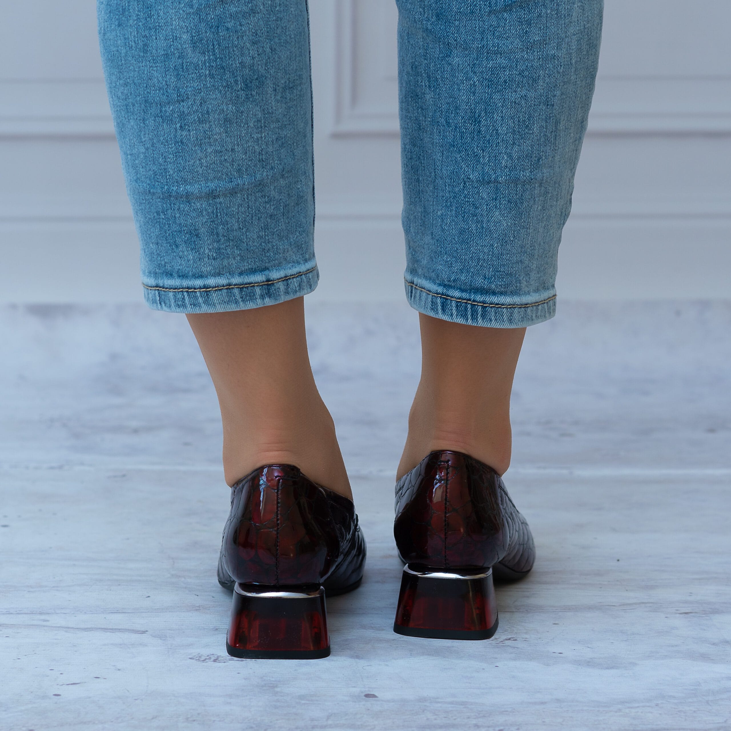 Czółenka Damskie Na Niskim Obcasie Pulso Skóra Wygodne Buty - Styl komfortowy