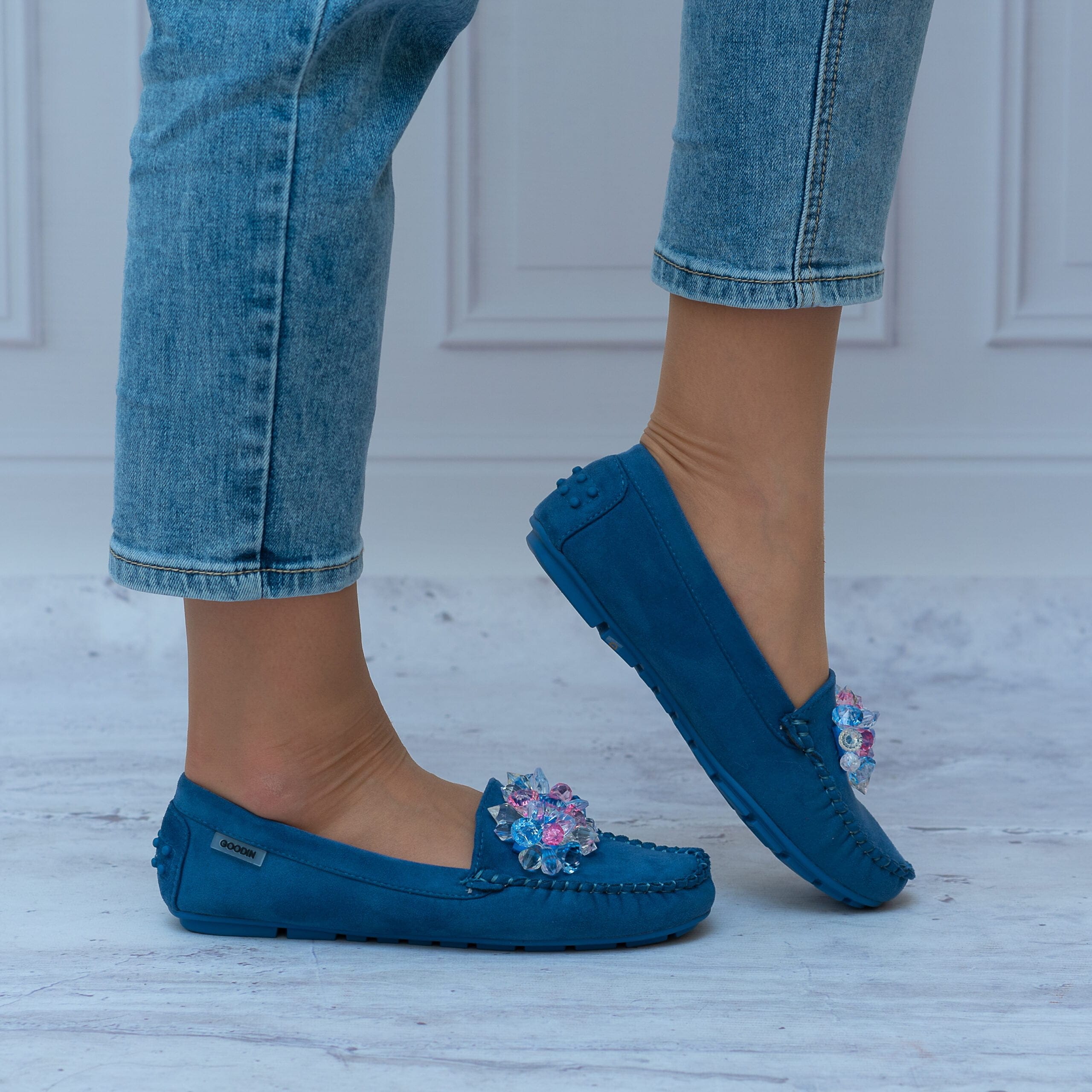 Mokasyny Jeans Goodin FL-678 - Styl casualowy