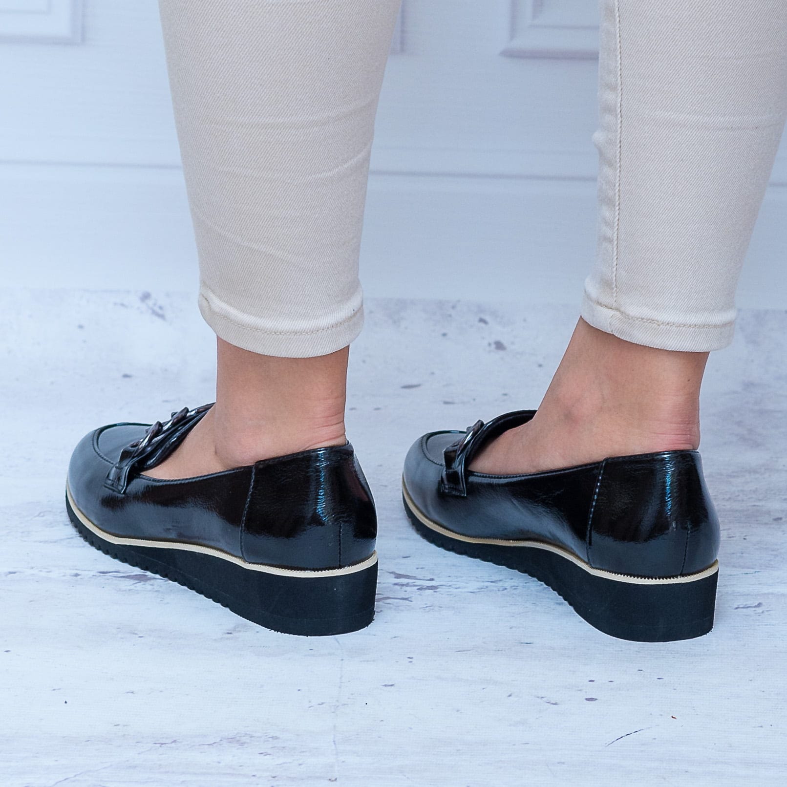 Mokasyny Damskie Na Koturnie – Jesienne Buty Damskie - Na wiosnę