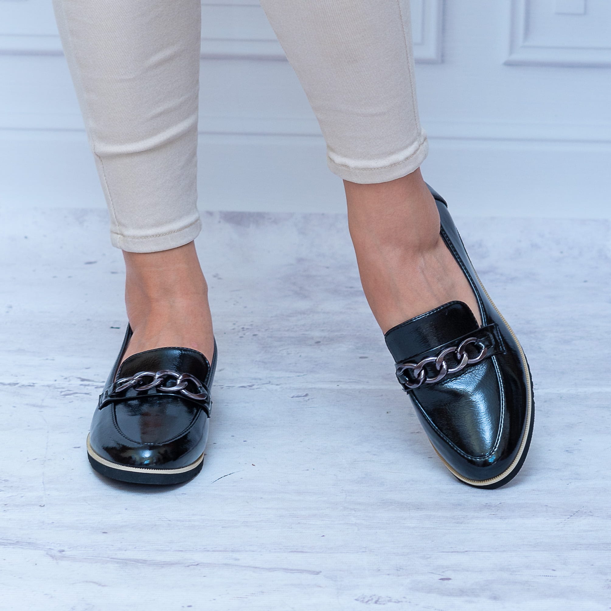 Mokasyny Damskie Na Koturnie – Jesienne Buty Damskie - Na lato